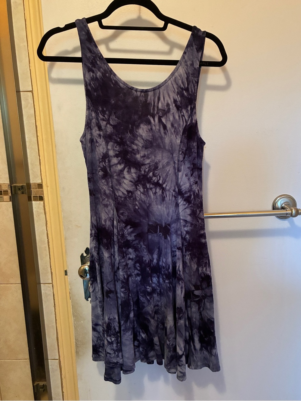 Tie-Dye Mini Tank Dress - Blue Purple